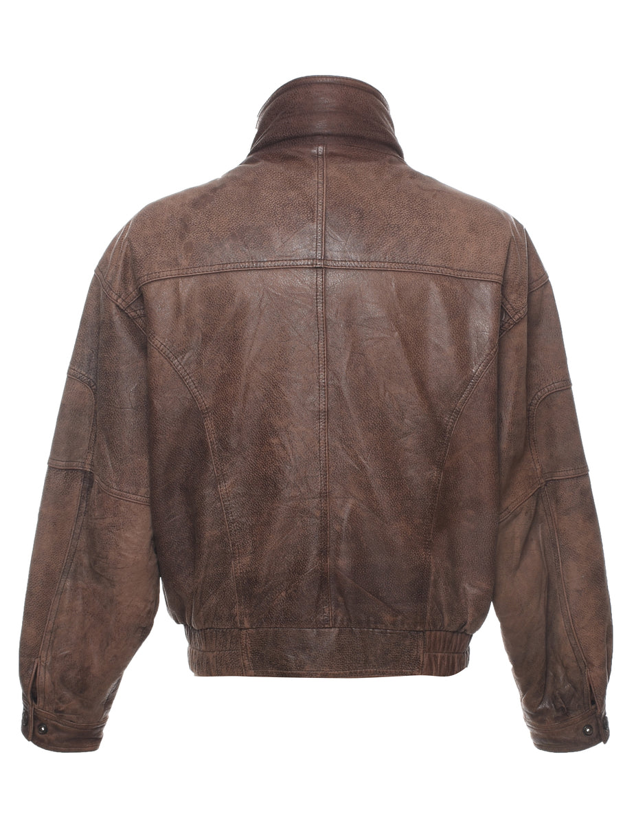 Brown Leather Jacket - L