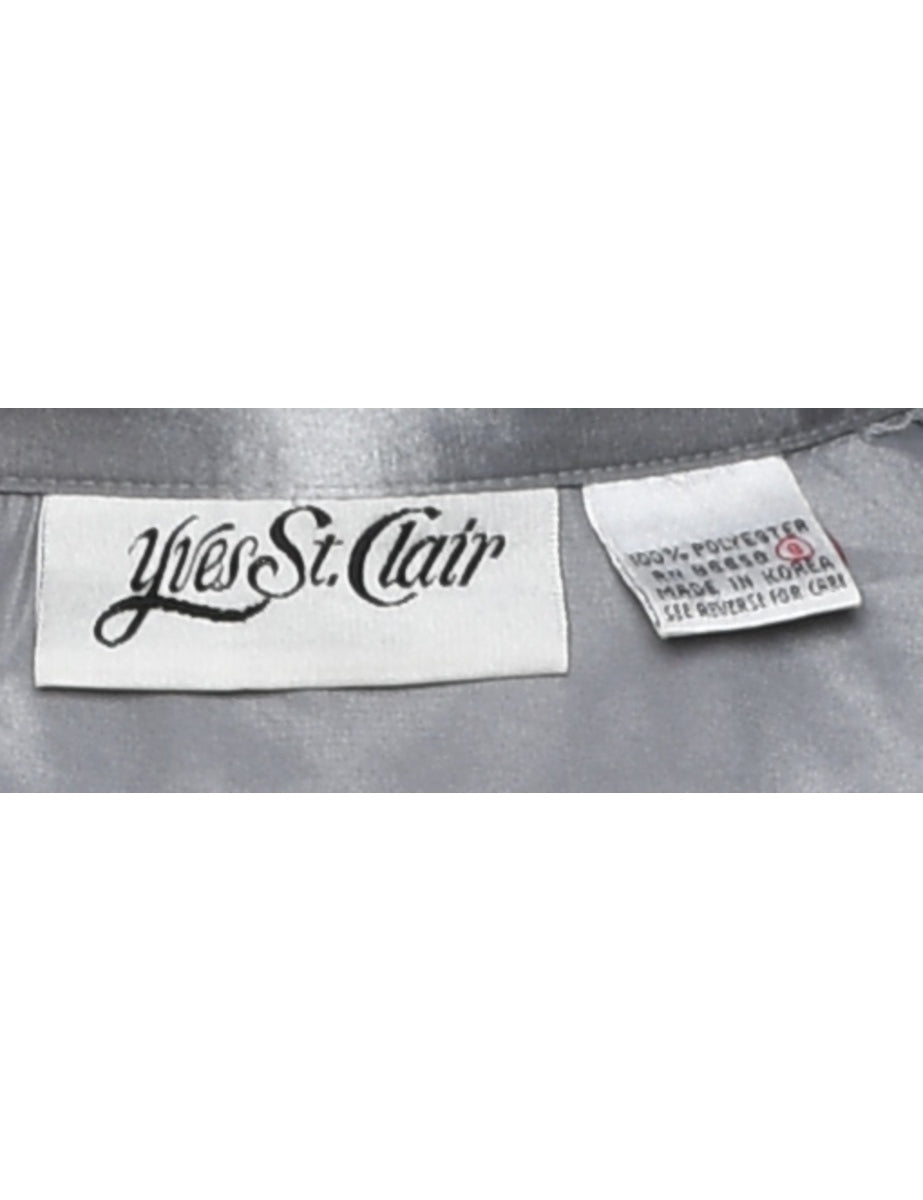 Grey Satin Evening Shirt - M