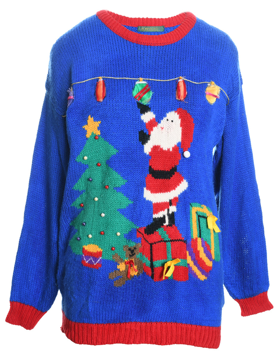 Santa Claus Christmas Jumper - M