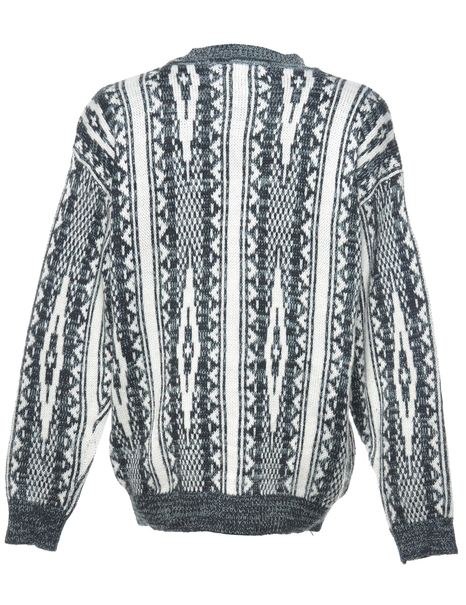 Aztec Knit Jumper - M