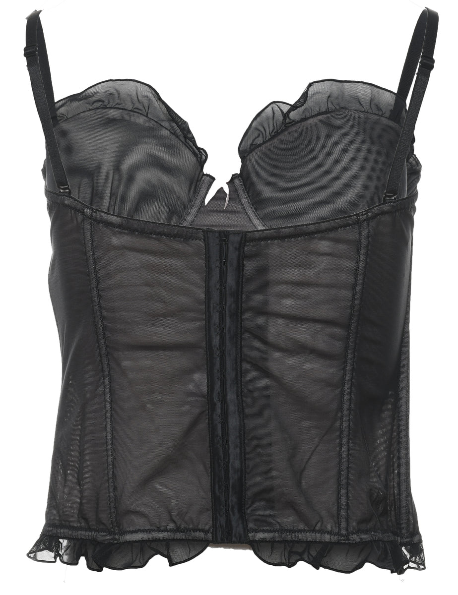 Sheer Black Cami Top - M