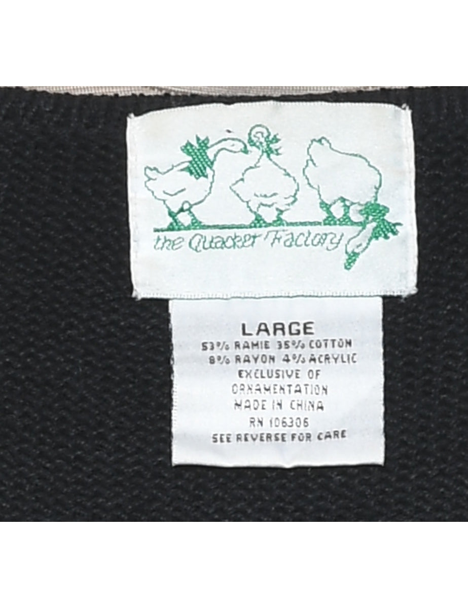 Snowman Christmas Cardigan - L