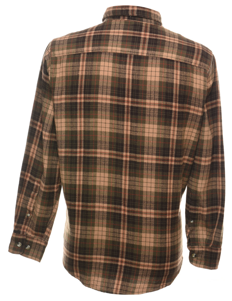 Olive Green Checked Shirt - M