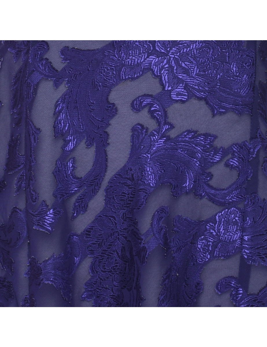 Jacquard Pattern Purple Sheer Fredriks Of Hollywood Babydoll - S