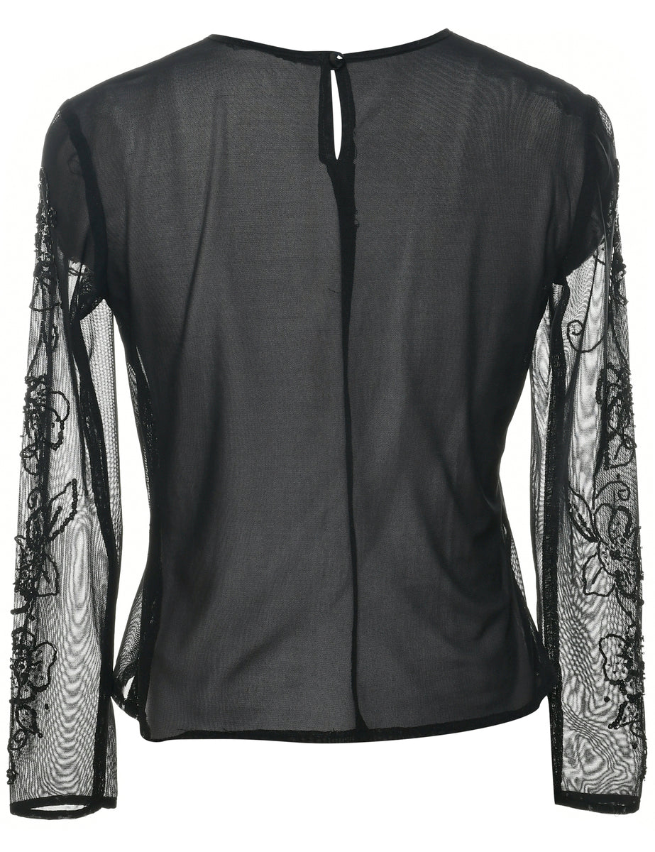 Sheer Effect Evening Top - S