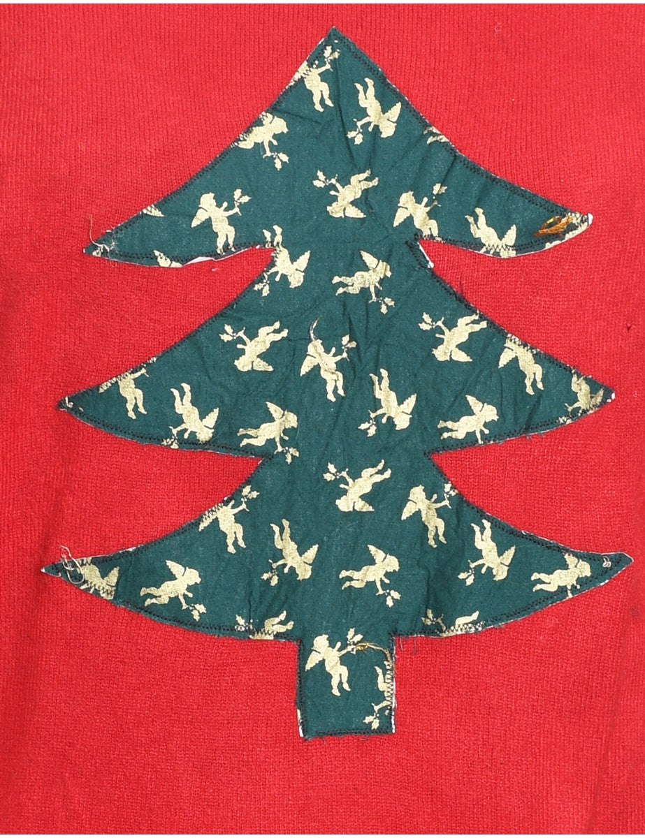 Christmas Tree Print Jumper - M