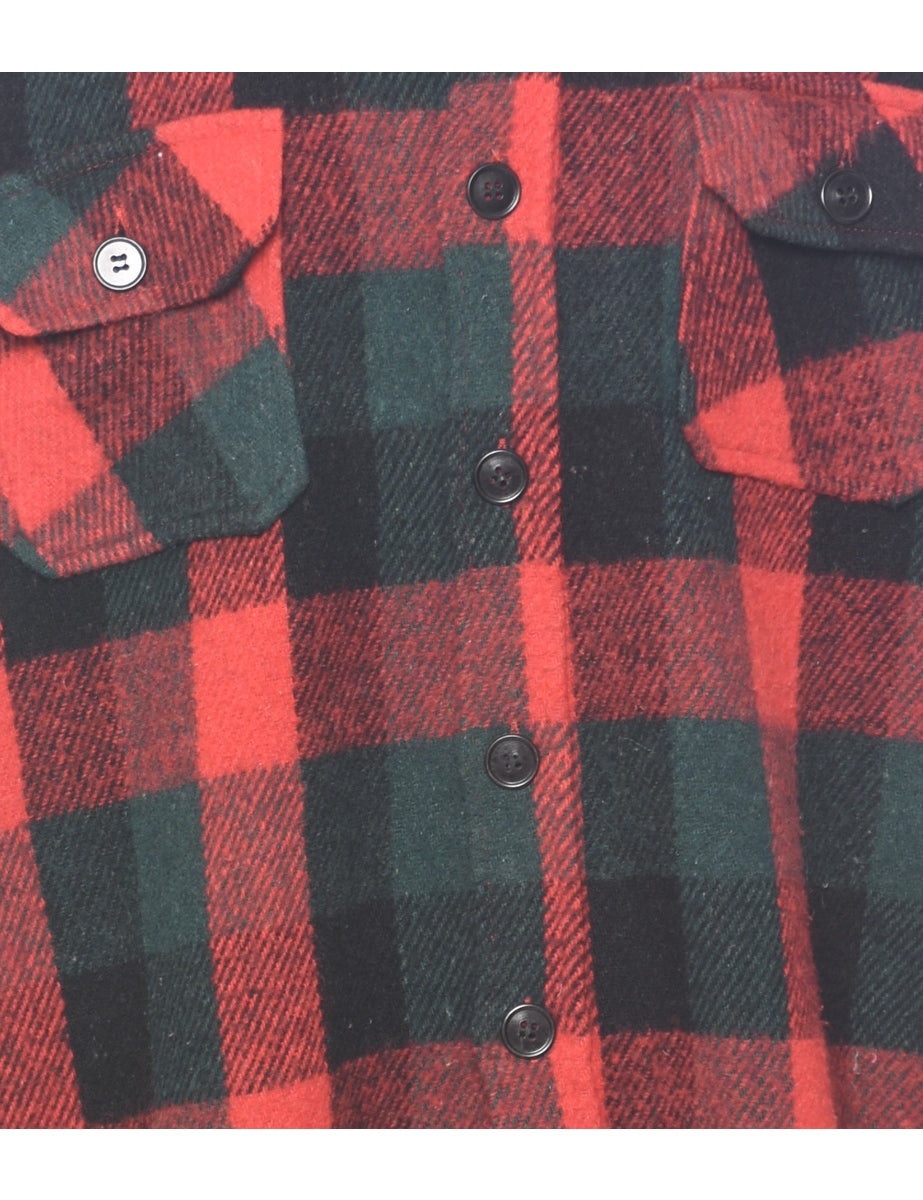 Long Sleeved Checked Shirt - L