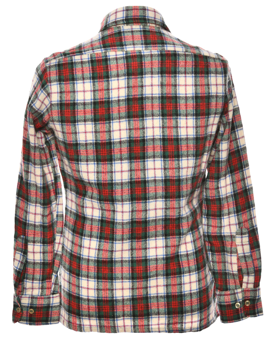 Long Sleeved Red Checked Shirt - M