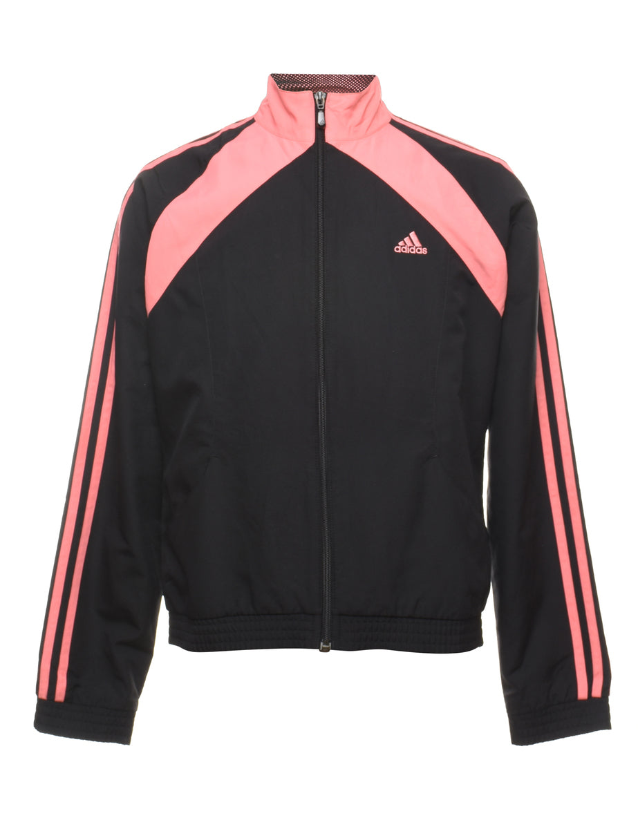 Adidas Black & Salmon Pink Nylon Jacket - S