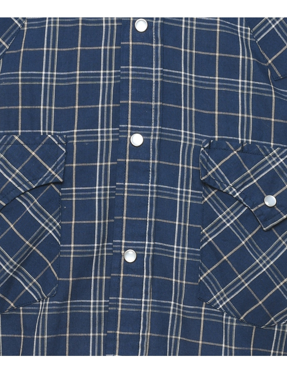 Navy Checked Shirt - S