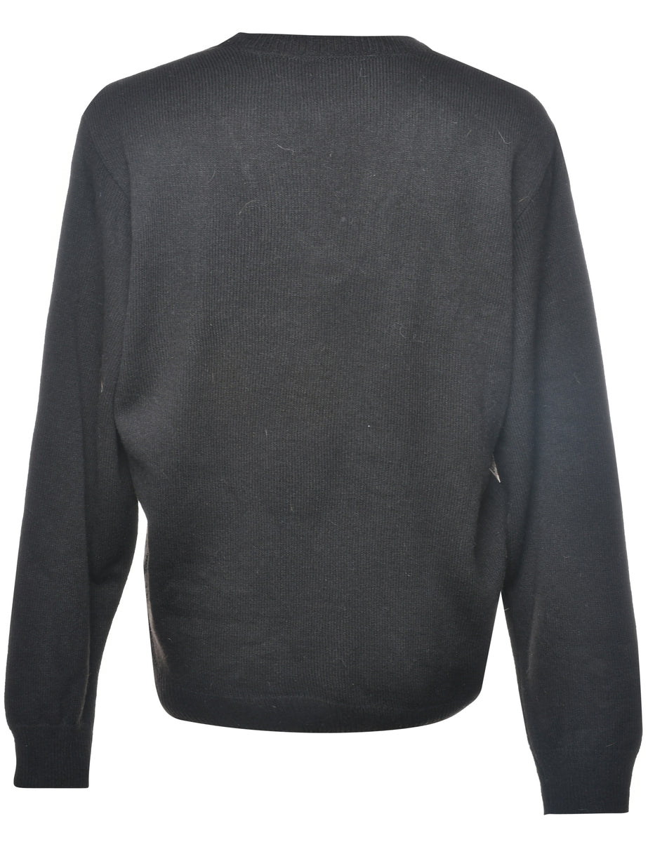 Long Sleeved Black Jumper - L