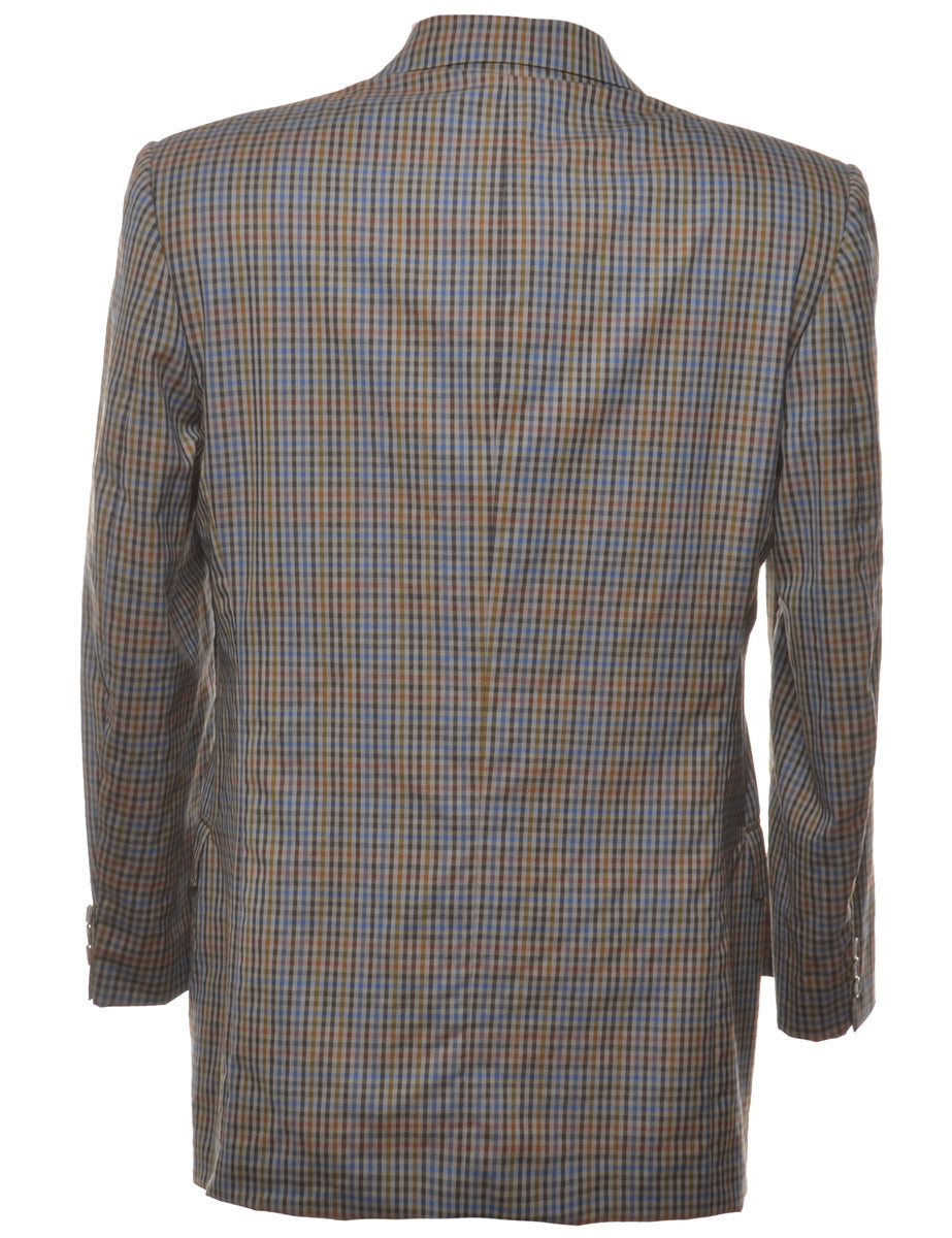 Gingham Pattern Blazer - M