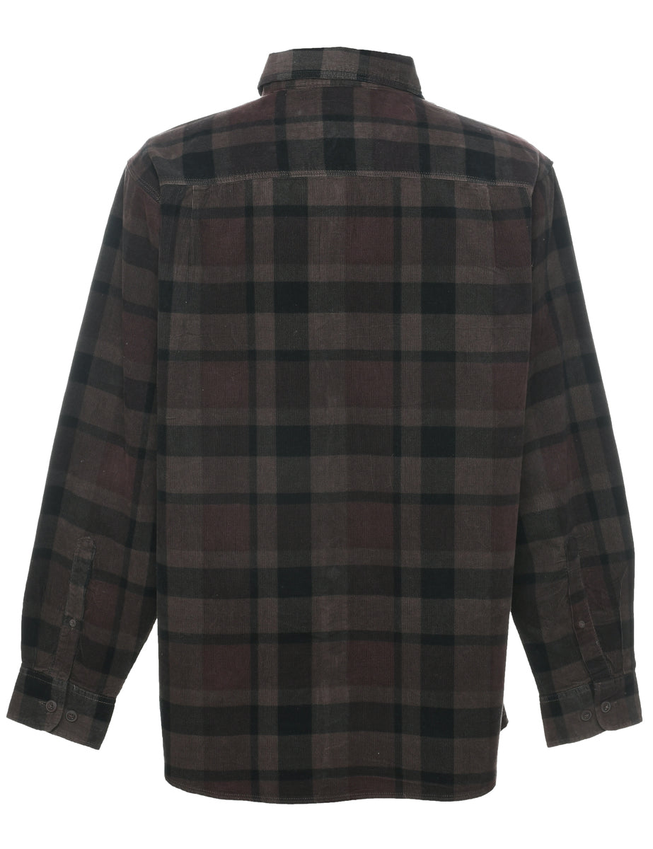 Corduroy Checked Shirt - L