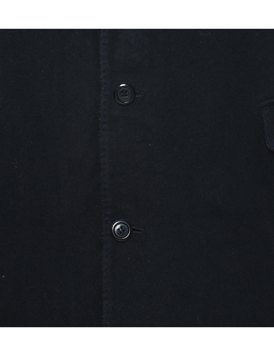 Black Wool Coat - L