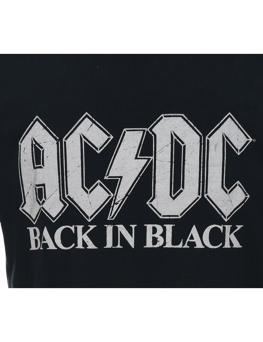 AC/DC Black & Grey Printed T-shirt - L
