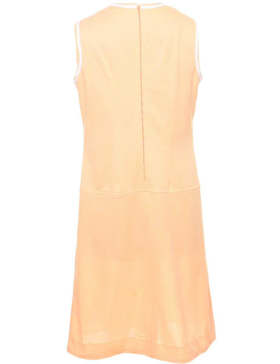 Coral Vintage Lace Trim Dress - L