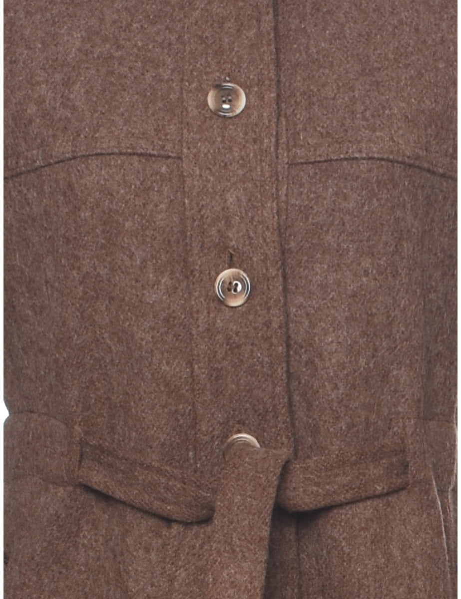 Brown Wool Coat - M