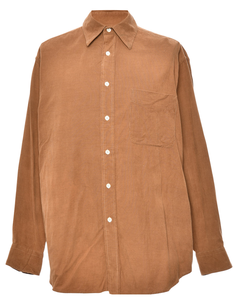 Brown Corduroy Classic Shirt - L