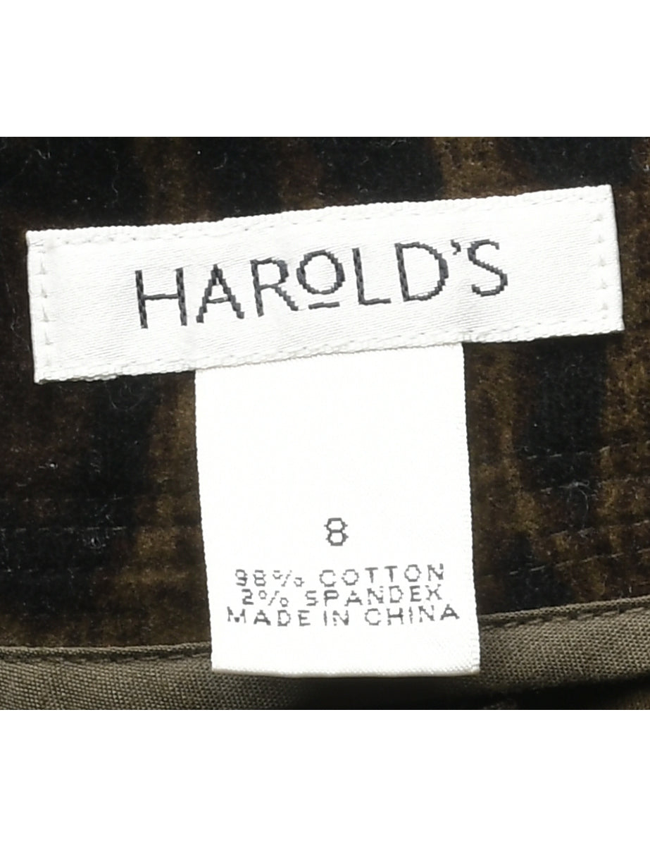 Leopard Print Velvet Trousers - W33 L32