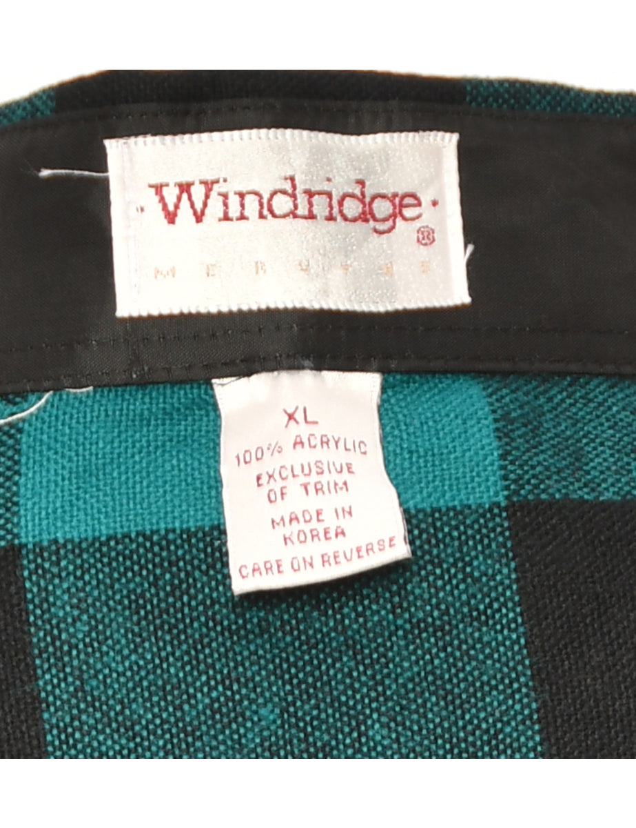 Long Sleeved Blue Checked Shirt - XL