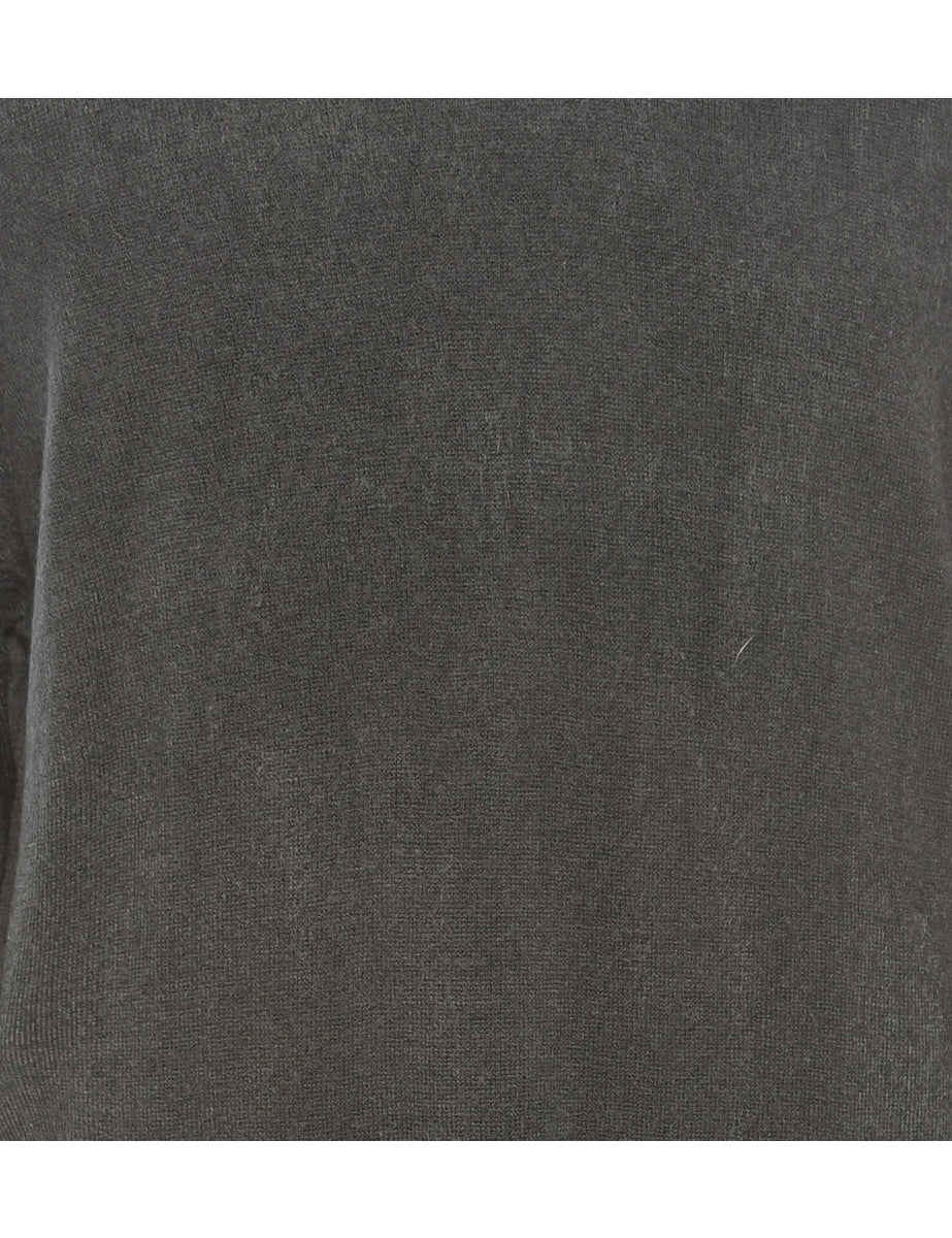 Long Sleeved Grey Knit Jumper - M