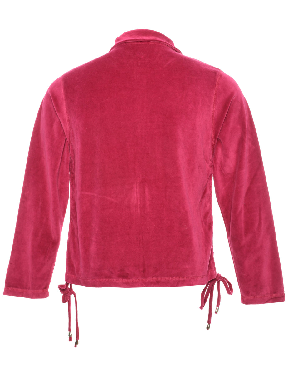 Velvet Magenta Plain Sweatshirt - L
