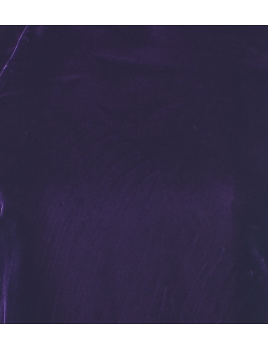Velvet Purple Evening Dress - M