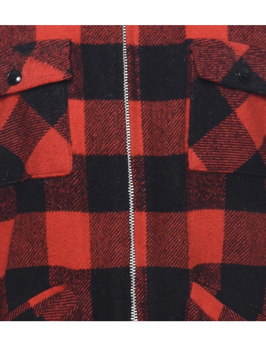 Checked Wool Jacket - L