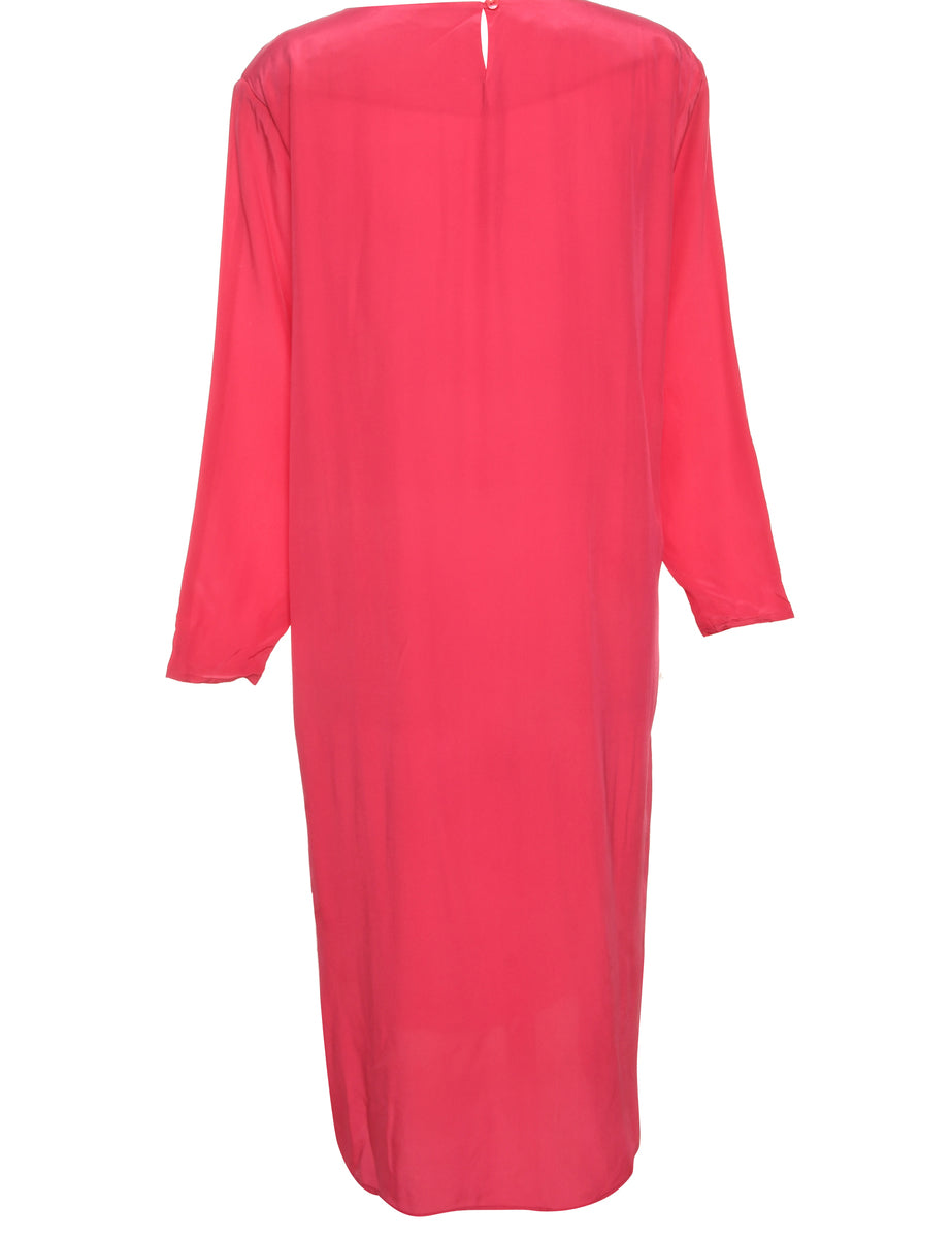 Long Sleeved Vintage Shift Dress - M