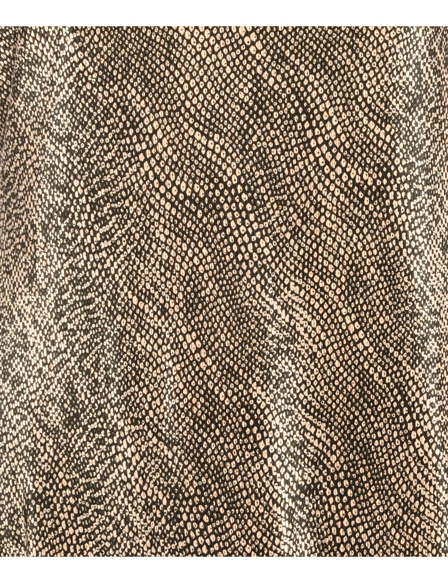Printed Brown Dress - M