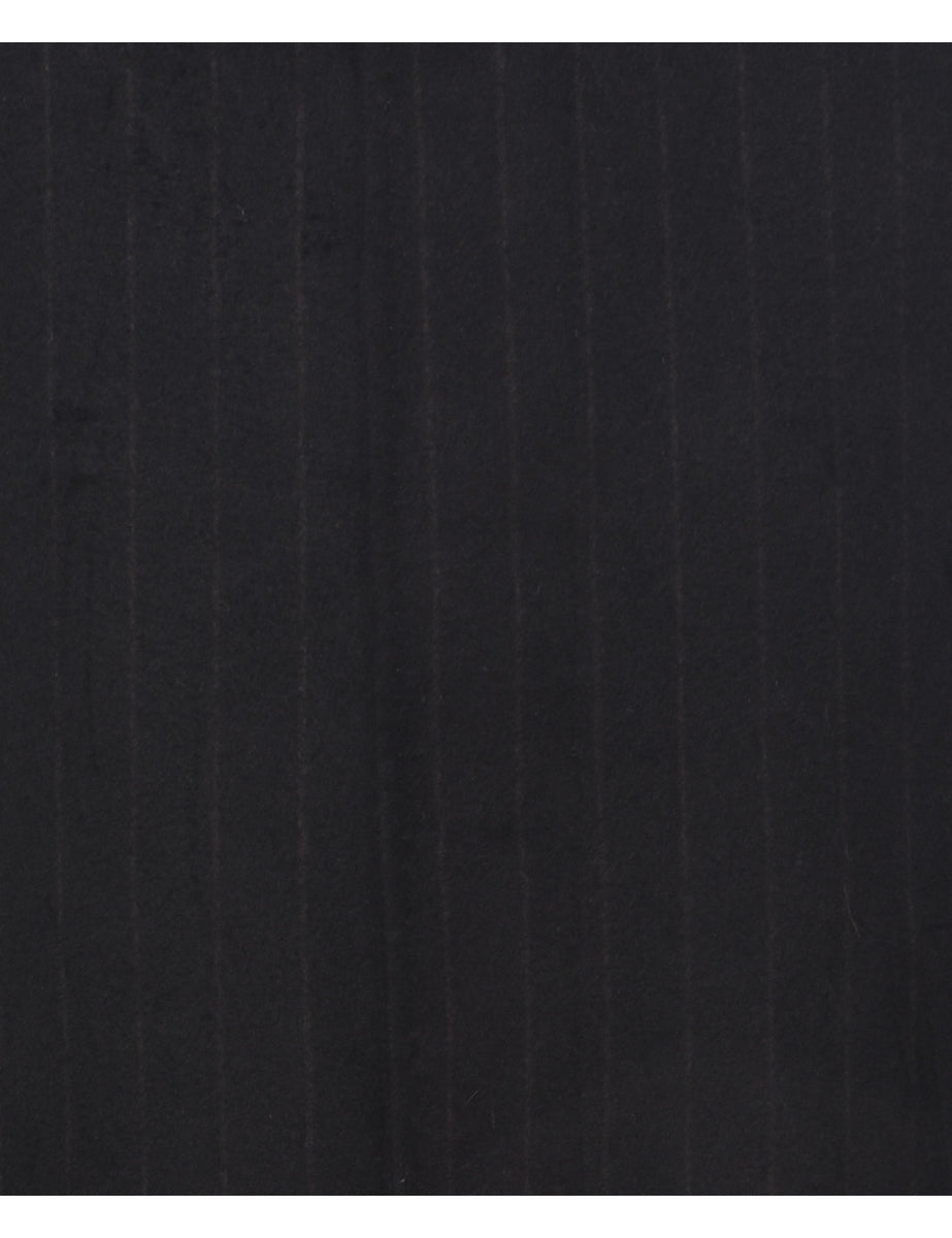 Cashmere Stripy Pattern Coat - L