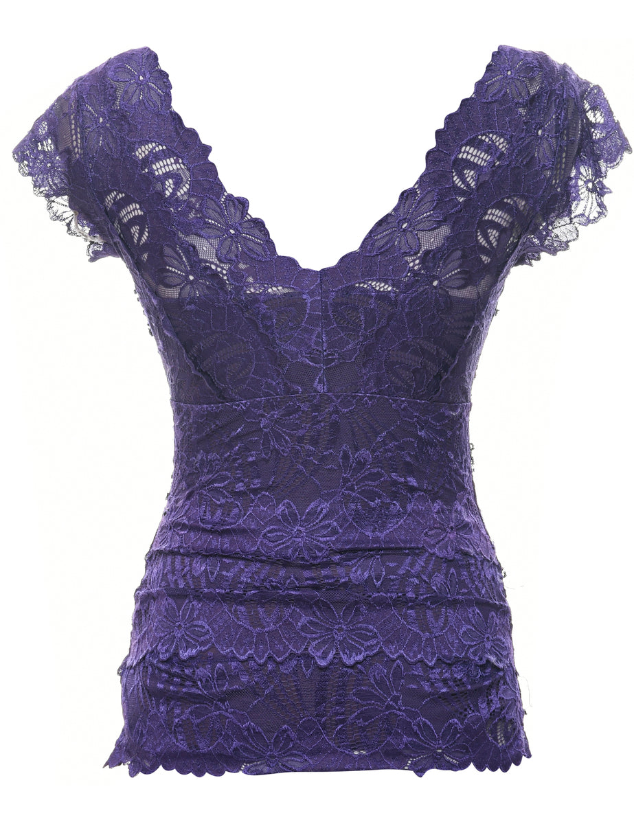 Floral Lace Evening Top - XS