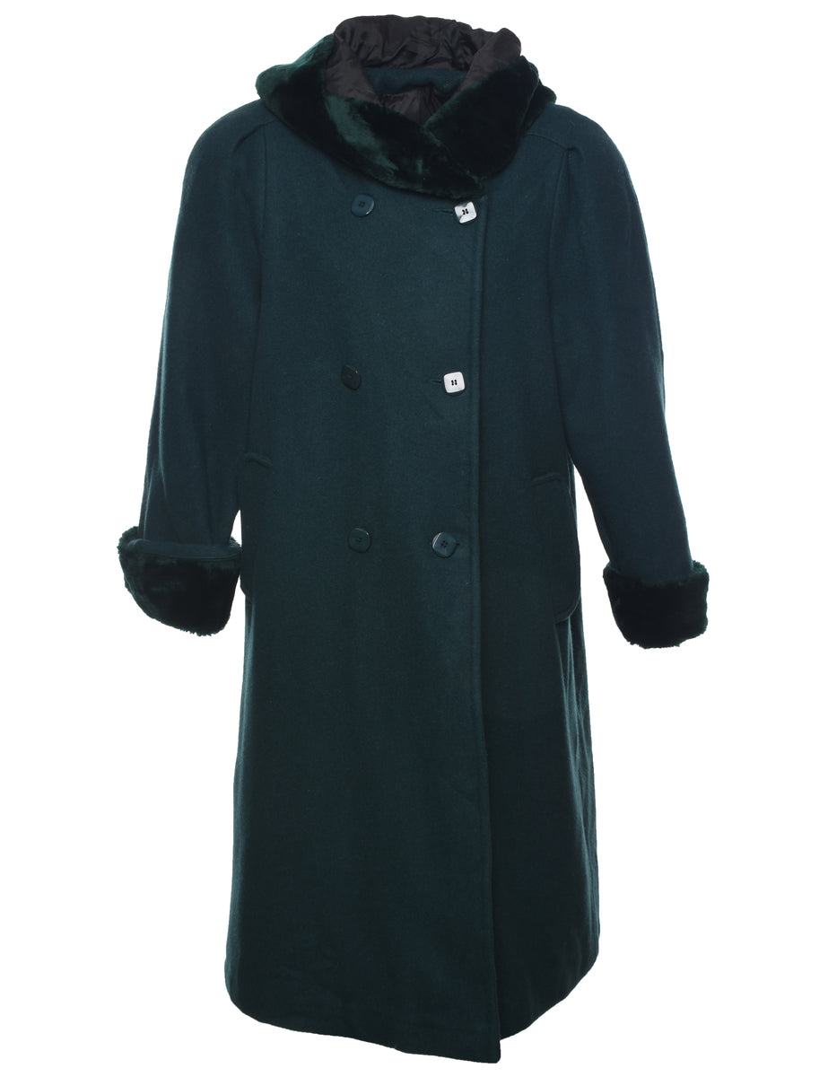 Double Breasted Fur Collar Coat - XXL