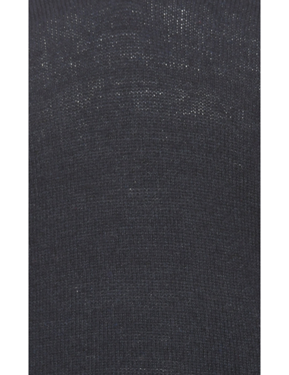 Fine Knit Navy Jumper - L