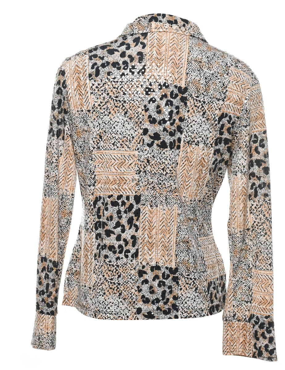 Leopard Print Blouse - M