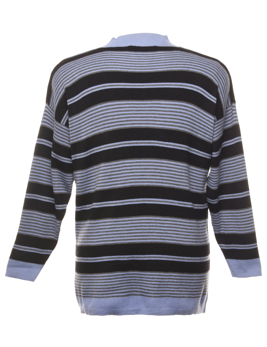 Merino Wool Striped Jumper - L