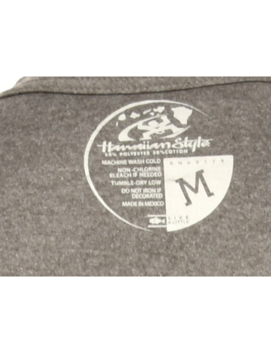 Hawaiian Grey Printed T-shirt - M
