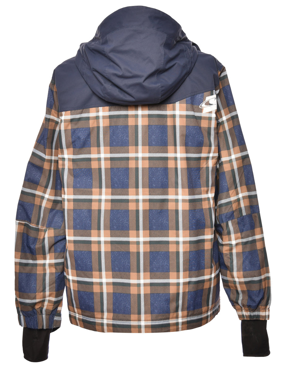 Checked Navy & Coral O'Neill Mountaineering Jacket - L