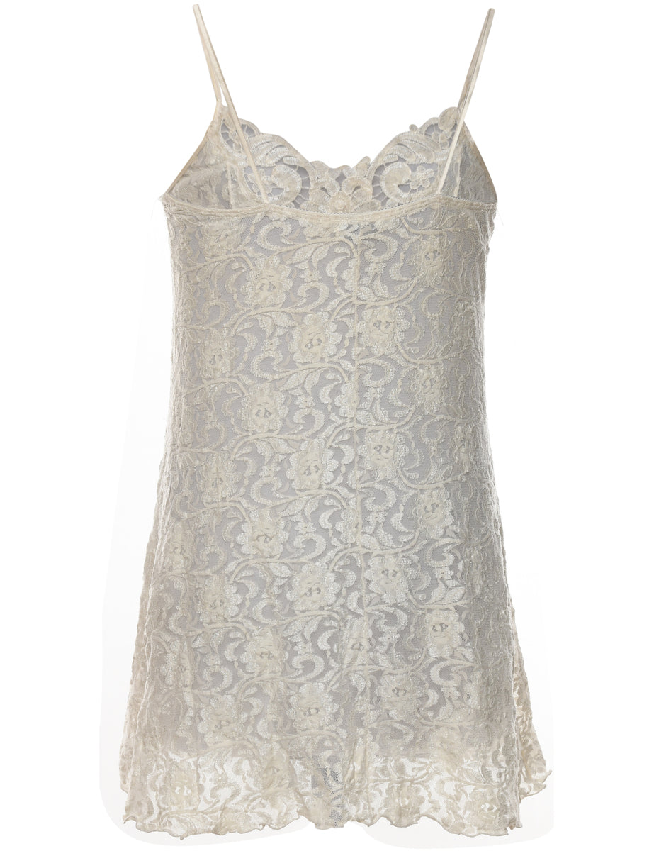 Off-White Strappy Slip Dress - L