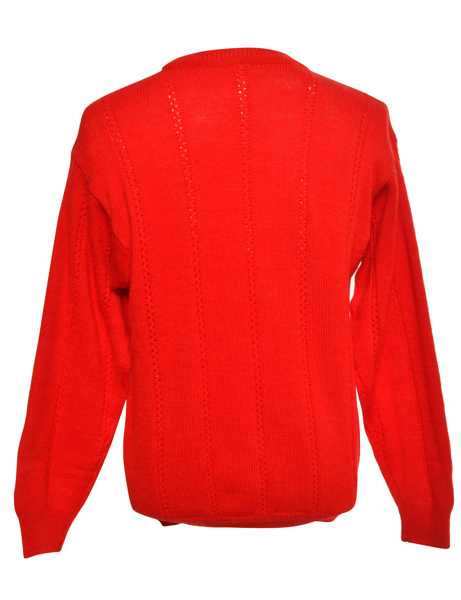 Red Long Sleeved Jumper - M