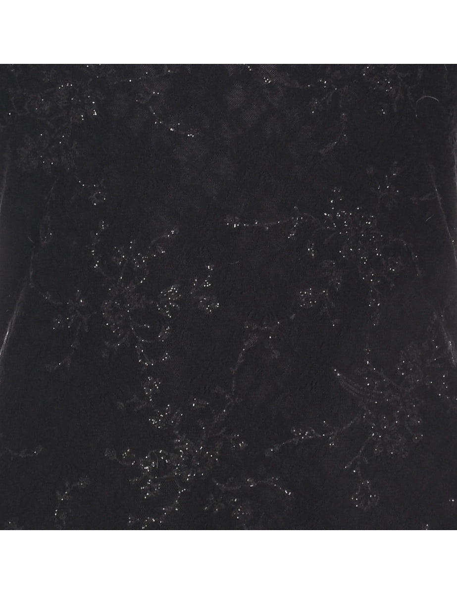 Lace Black Evening Top - S