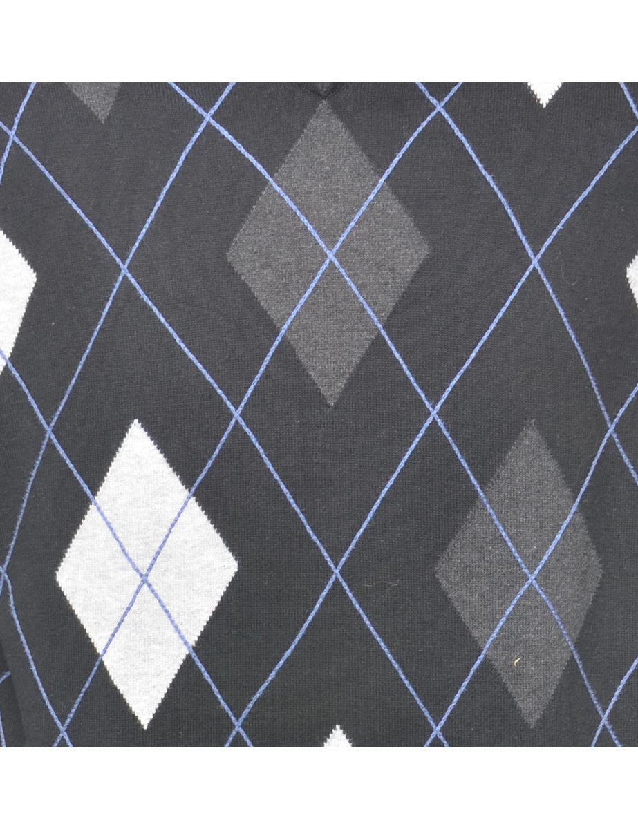 Argyle Black Classic Jumper - M