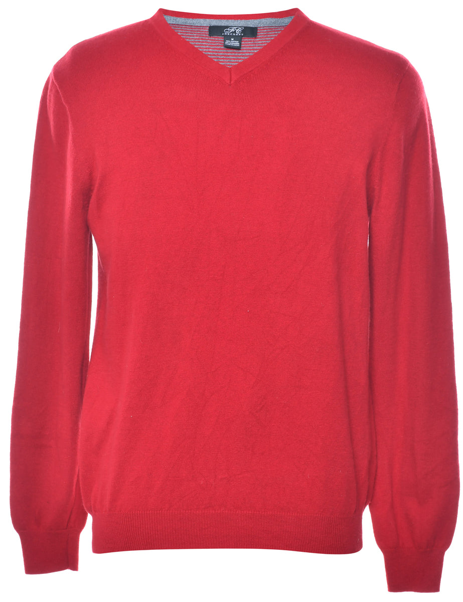 Red Long Sleeved Jumper - M