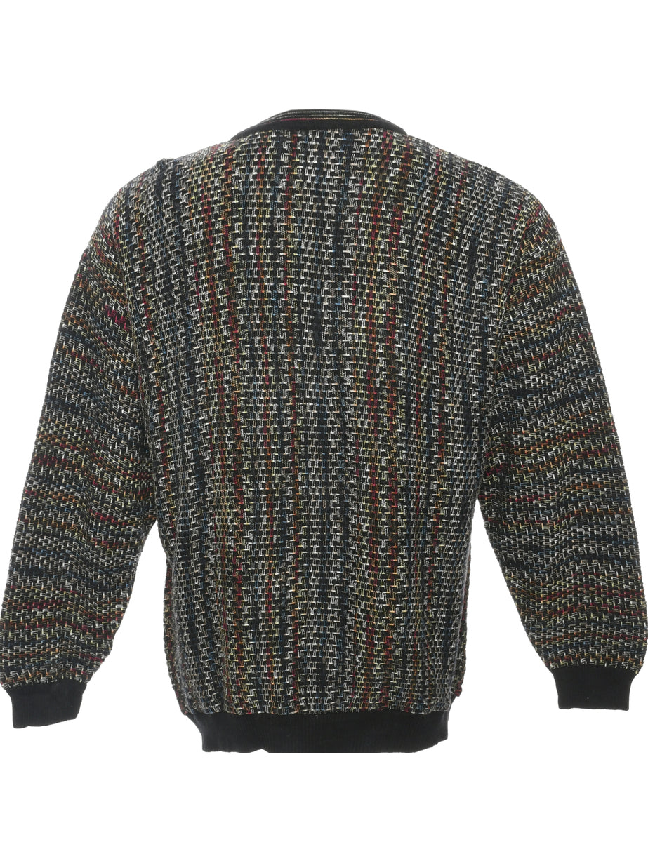 Round Neck Black Jumper - L