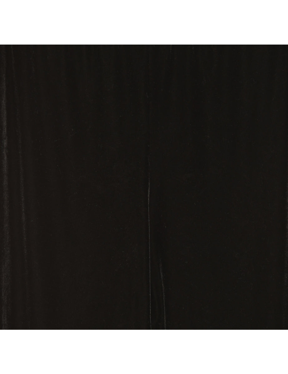 Velvet Fabric Black Trousers - W30 L35