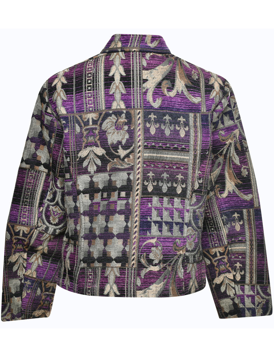Leafy Print Tapestry Jacket - M