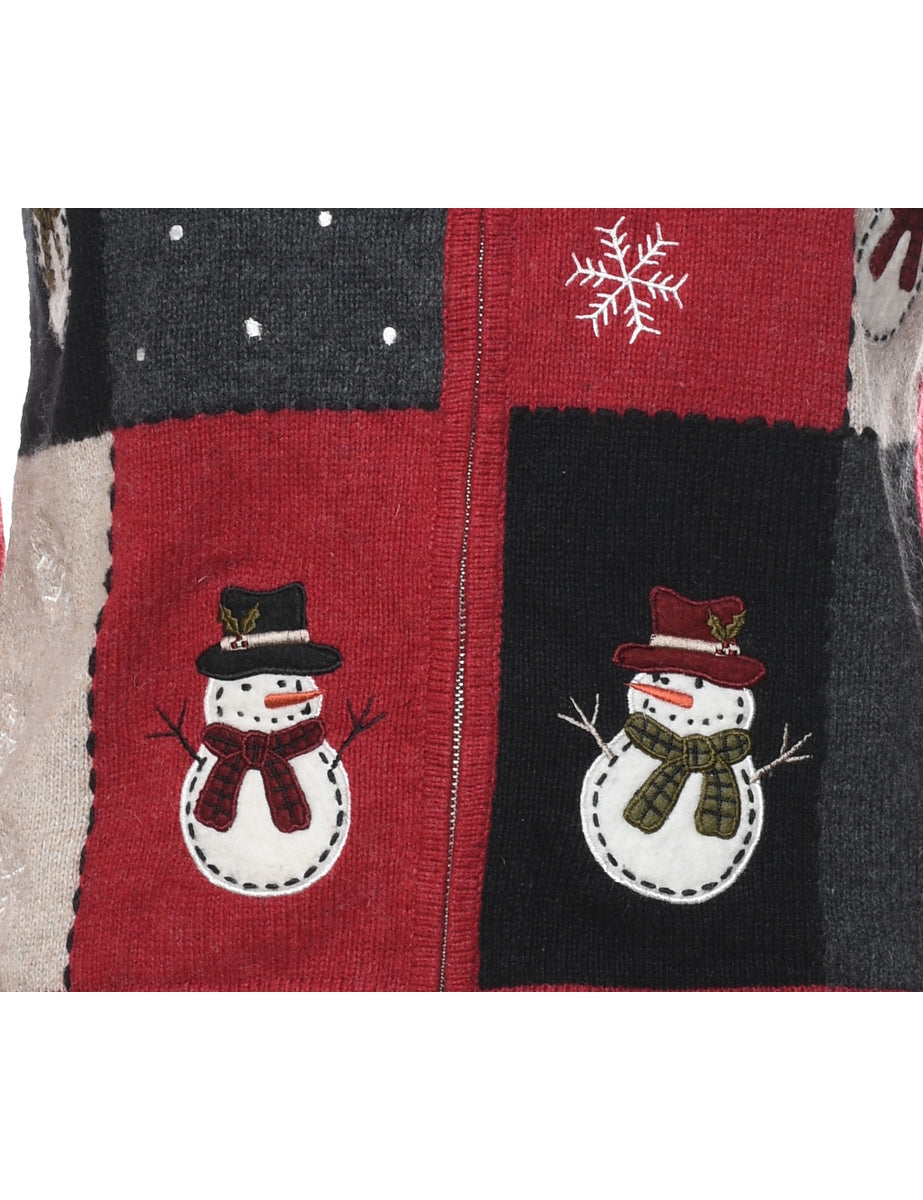 Snowman Christmas Cardigan - S