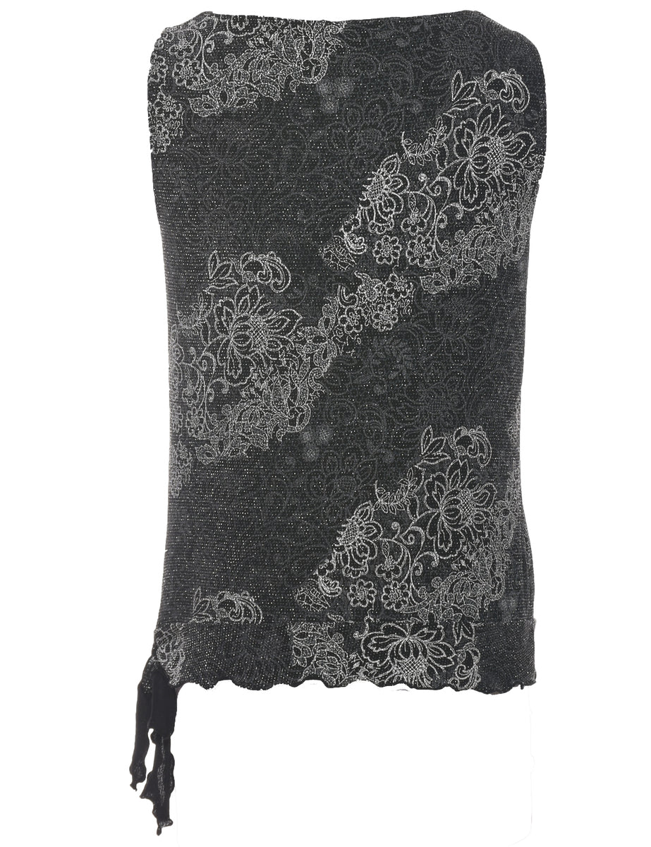 Sparkly Black Evening Top - M
