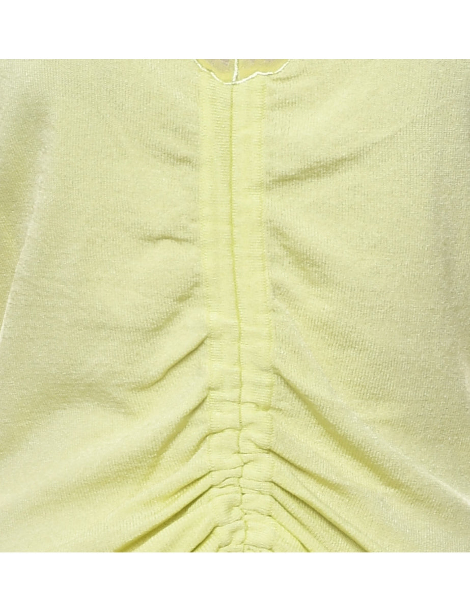 Lace Trim Yellow Jumper - L