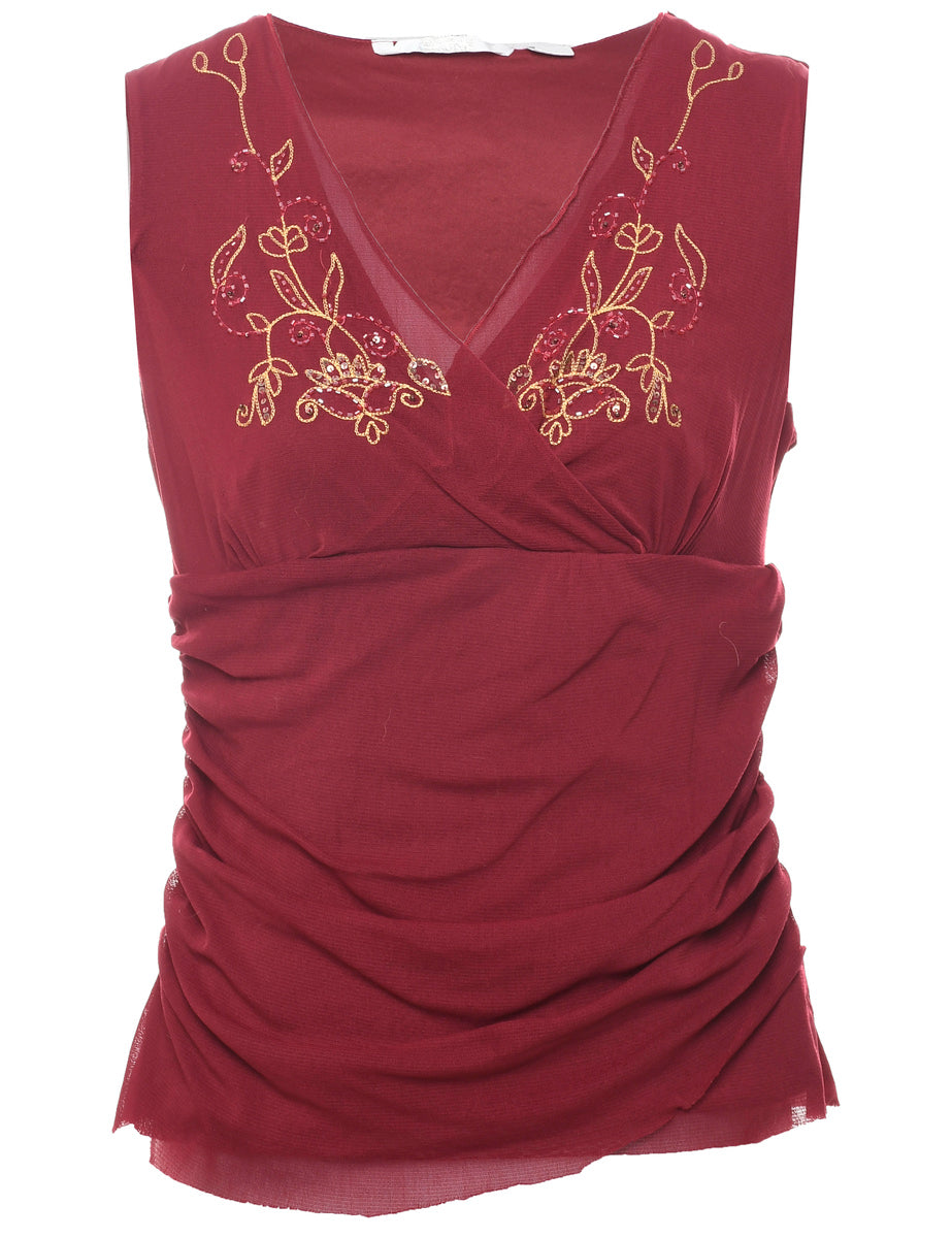 Embroidered Evening Top - S